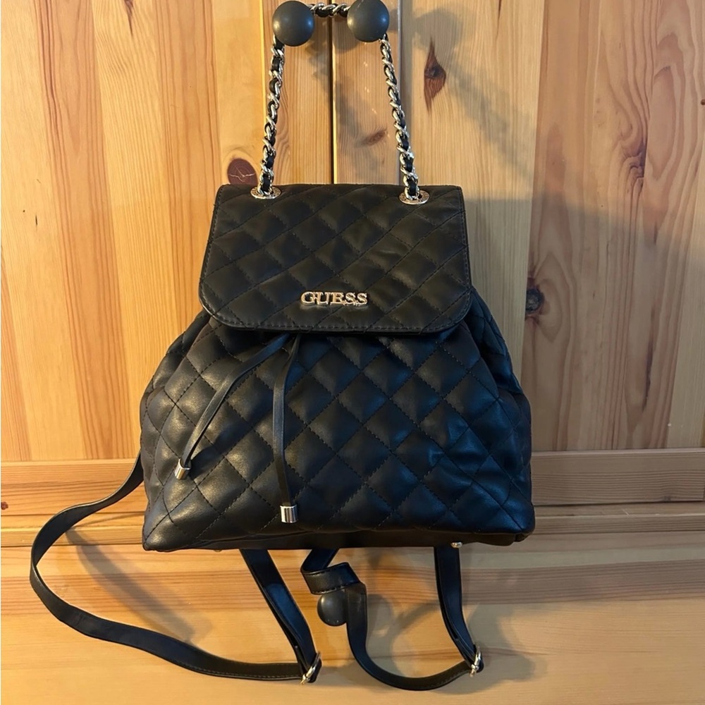 GUESS Quilted Black Backpack